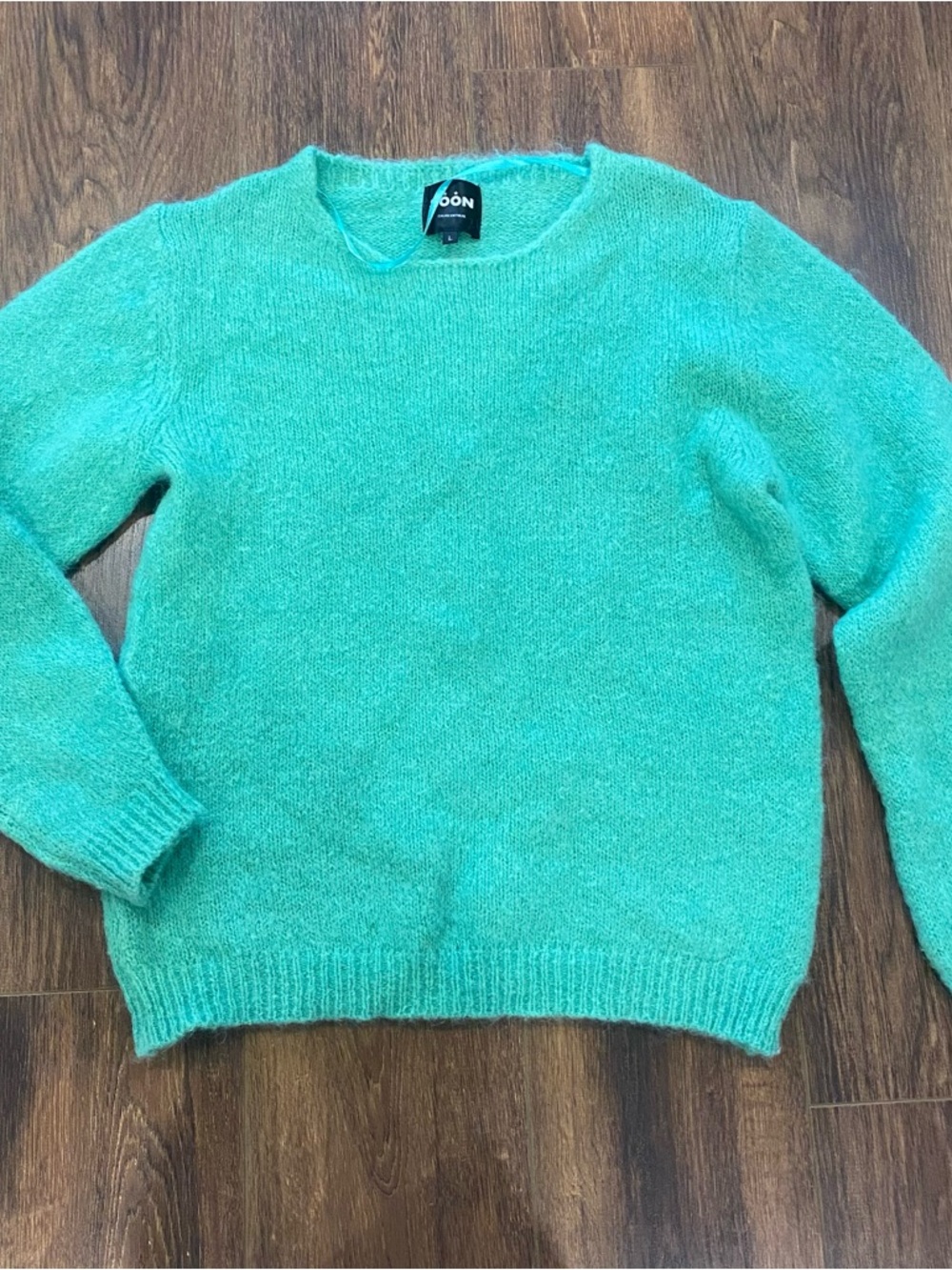 Italian made mohair blend sweater teal size large